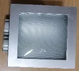 LIGHT FTG FIAM SQ BLK C/W GLASS E27 TWIN